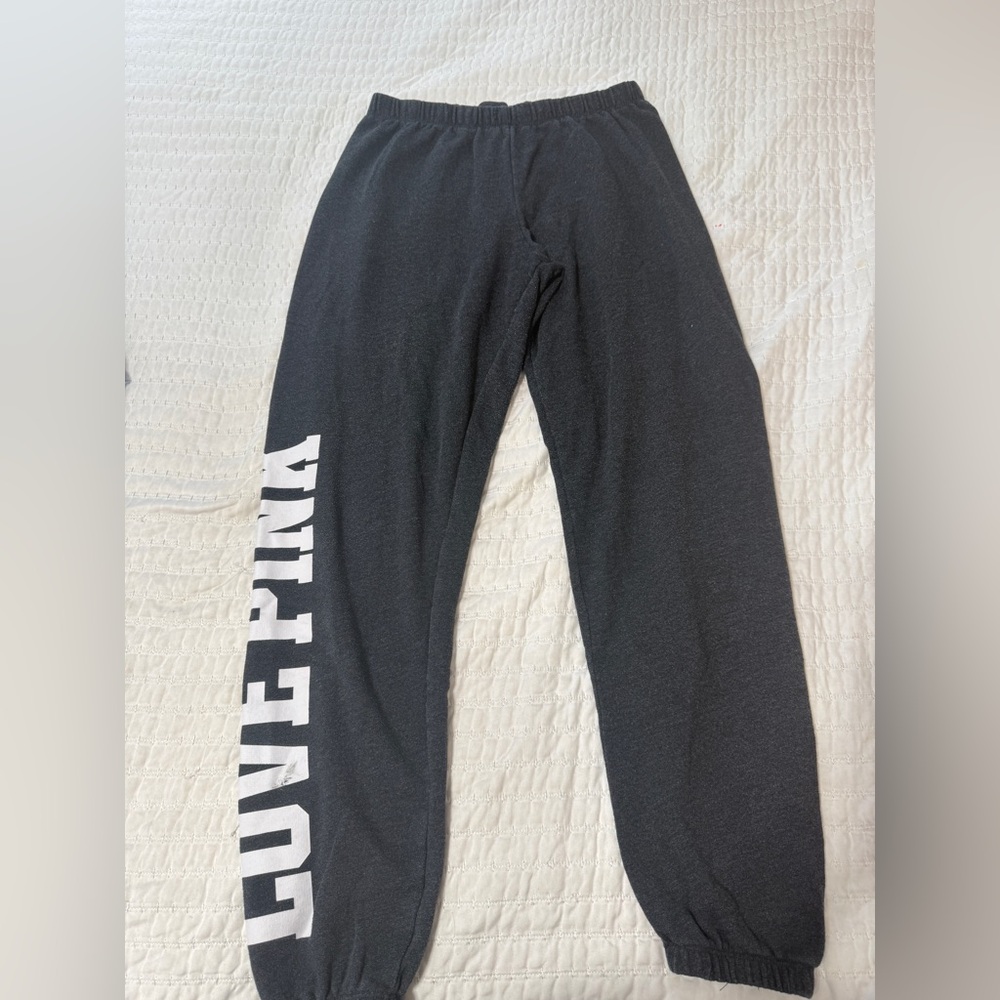 Victoria's Secret Black Joggers with White Lettering